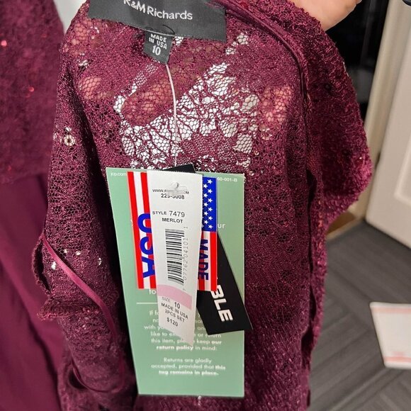 R&M Richards Short Mother of Bride Dress 2 piece sequin lace. Size 10 - Picture 8 of 10